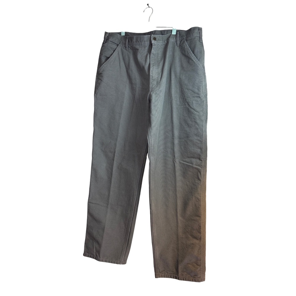 Carhartt B111 GVL Flannel Lined Dungaree Pants Gravel Grey Mens 42x34‎ Workwear